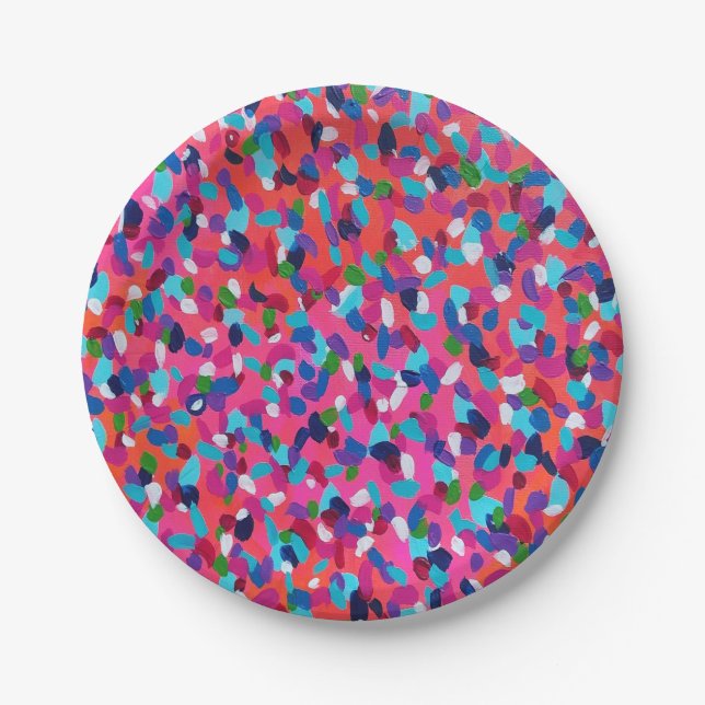 Summer Dreams Abstract Print Paper Plate (Front)