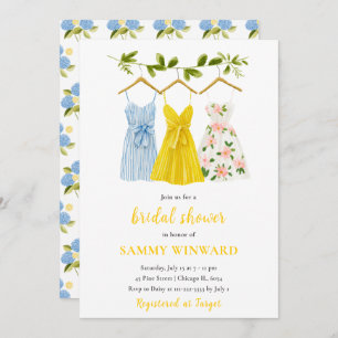 Summer Dress Clothes Line Bridal Shower Invitation