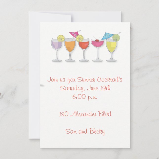 Summer Drinks Invitation (Front)