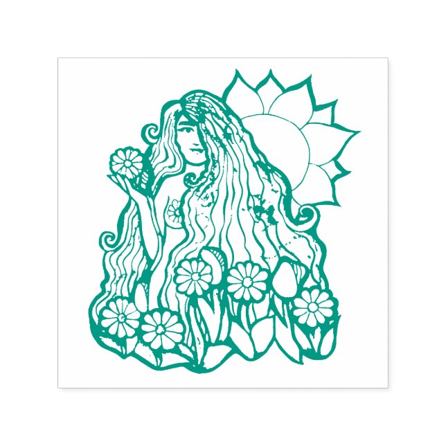 Summer Earth Goddess                               Self-inking Stamp (Design)