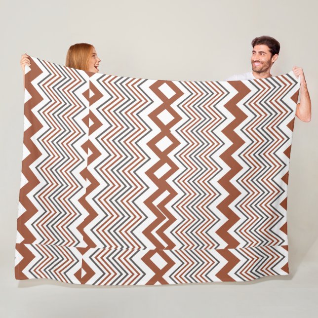 Summer Elegant  Colourful Zigzag   Fleece Blanket (In Situ)