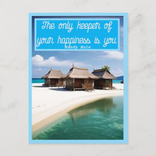 SUMMER ENERGY with huts sun blue sky and a lake Postcard