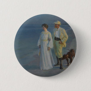 Summer Evening at Skagen Beach 6 Cm Round Badge