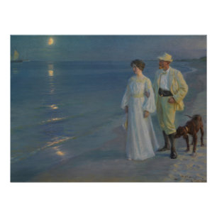 Summer Evening at Skagen Beach Poster