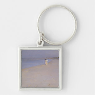 Summer evening at the South Beach, Skagen, 1893 Key Ring