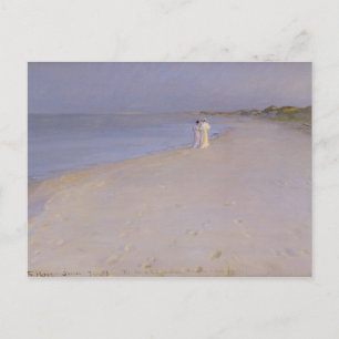 Summer evening at the South Beach, Skagen, 1893 Postcard