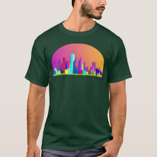 Summer evening city skyline girl T-Shirt