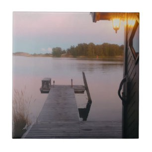 Summer evening in the swedish archipelago ceramic tile