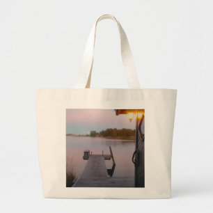 Summer evening in the swedish archipelago large tote bag