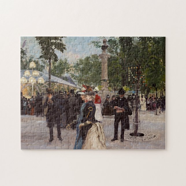 Summer Evening in Tivoli | Paul Fischer Jigsaw Puzzle (Horizontal)