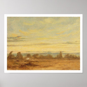 Summer - Evening Landscape (oil on canvas) Poster