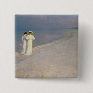 Summer Evening on the Skagen Southern Beach 15 Cm Square Badge