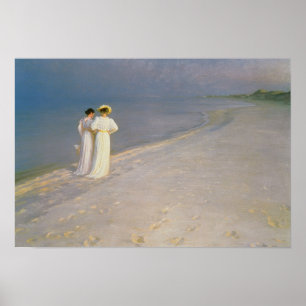 Summer Evening on the Skagen Southern Beach Poster