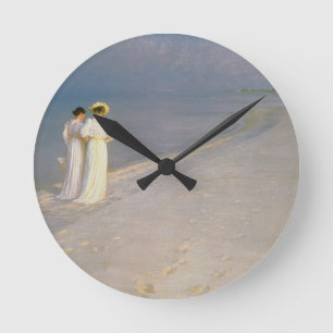 Summer Evening on the Skagen Southern Beach Round Clock