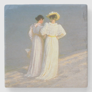 Summer Evening on the Skagen Southern Beach Stone Coaster