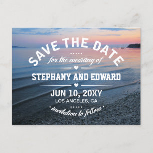 Summer Evening Sunset Sea Save the Date Postcard