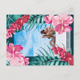 Summer Exotic Flowers personalised Photo Postcard