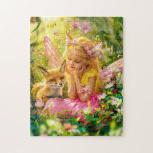Summer Fairy and Playful Fox Jigsaw Puzzle