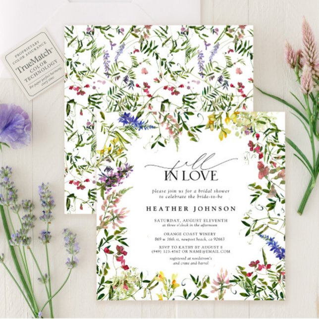 Summer Fall In Love Wildflower Bridal Shower Invitation (Creator Uploaded)