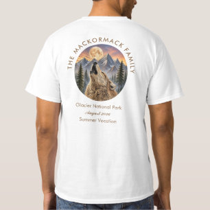 Summer Family Holiday Howling Wolf Mountain Sunset T-Shirt