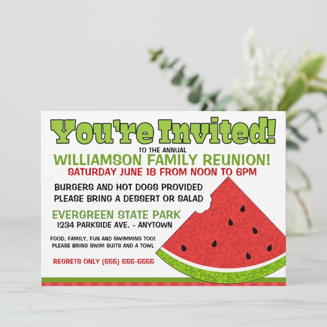 Summer Family Reunion Invitation (Standing Front)