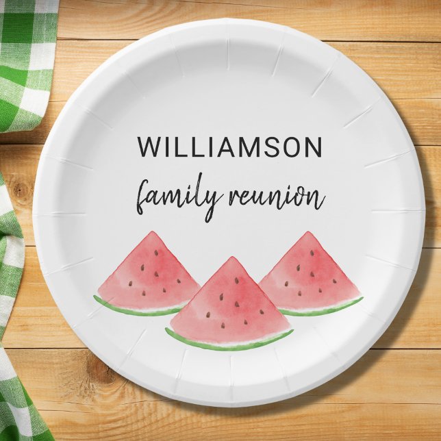 Summer Family Reunion Watermelon Paper Plate (Creator Uploaded)