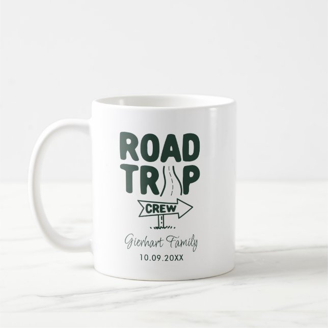Summer Family Road Trip Typography Keepsake Coffee Mug (Left)