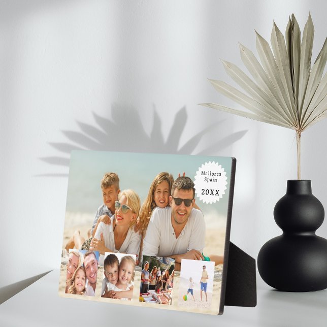 Summer family vacation photo collage plaque (Creator Uploaded)
