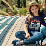 Summer Family Vacation Sunset Palm Tree Cute Girls T-Shirt<br><div class="desc">Cute matching summer family reunion beach vacation t-shirts for a girl to wear on an island cruise or tropical seaside trip. Features beautiful palm trees in front of a pretty ocean sunset. Perfect custom tees for all kids in a group to match. Customise with the name or year.</div>