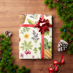 Summer Farmers Market Garden Wrapping Paper