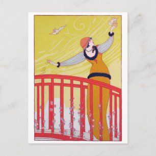 Summer Fashion Drawing Yellow Charles Martin Art  Postcard