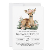 Summer Fawn Watercolor Baby Shower