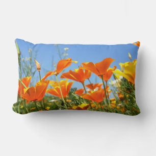 Summer feeling of wild orange flowers. lumbar cushion