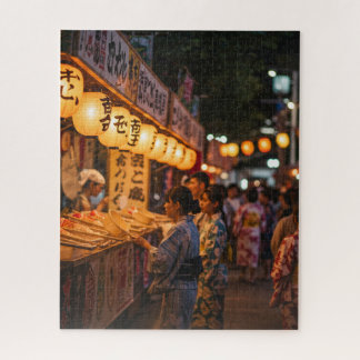 Summer Festival Glow – Japanese Night Market Puzzl Jigsaw Puzzle
