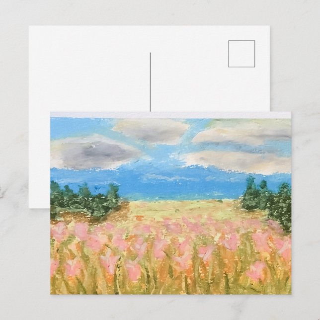 Summer Field of Flowers Postcard (Front/Back)