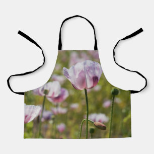Summer field with purple flowers in bloom. apron