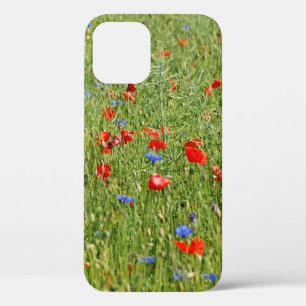 Summer field with red and blue flowers Case-Mate i iPhone 12 Case