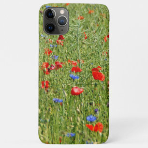 Summer field with red and blue flowers iPhone 11 pro max case