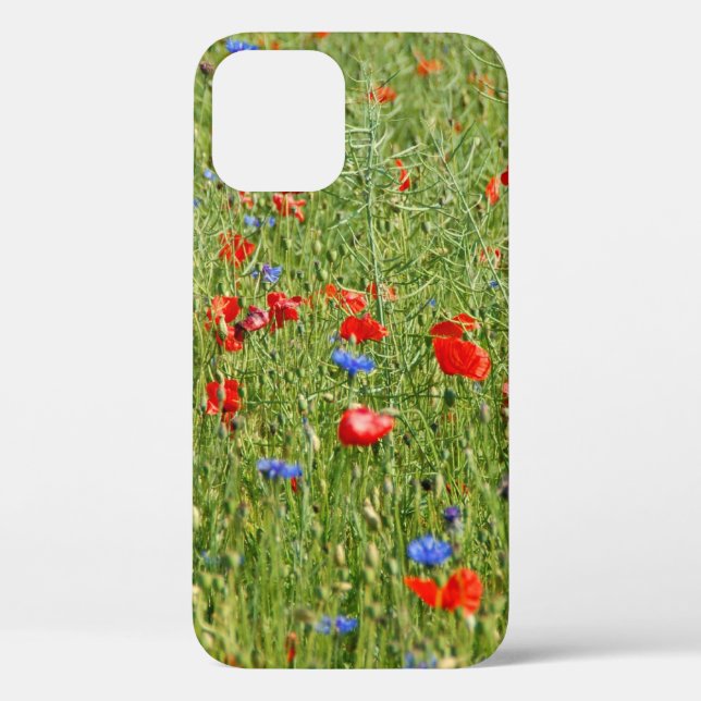 Summer field with red and blue flowers Case-Mate iPhone case (Back)