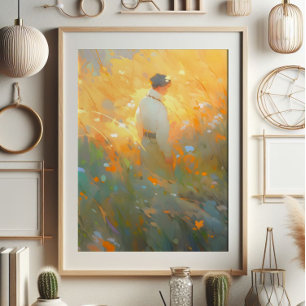 Summer Fields Anime Impressionism  Photo Print