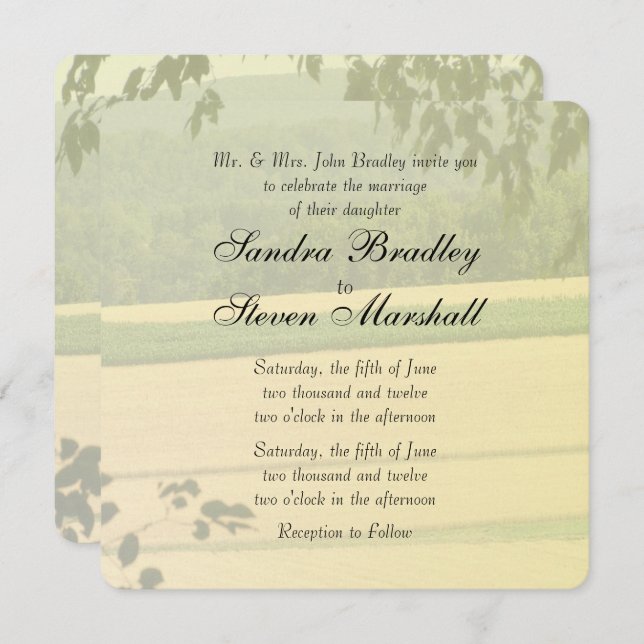 Summer Fields Outdoor Wedding Invitations (Front/Back)