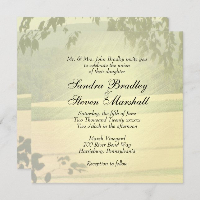 Summer Fields Wedding Invitations (Front/Back)