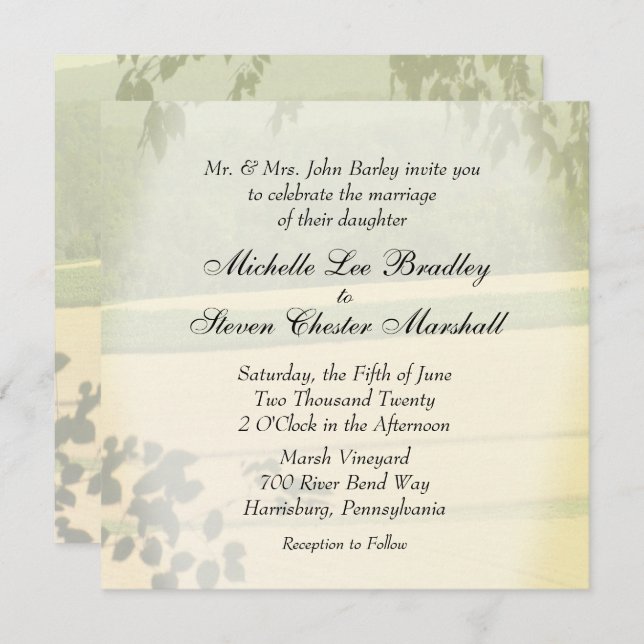 Summer Fields Wedding Wedding Invitations (Front/Back)