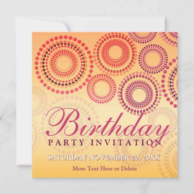 Summer Fireworks Party Birthday Invitation (Front)