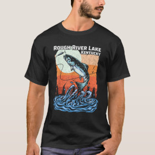 Summer Fishing Retro Sunset Kentucky Rough River L T-Shirt