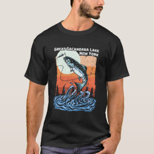 Summer Fishing Retro Sunset New York Great Sacanda T-Shirt