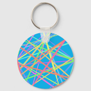 Summer Flair: Neon Rainbow Striped Key Ring