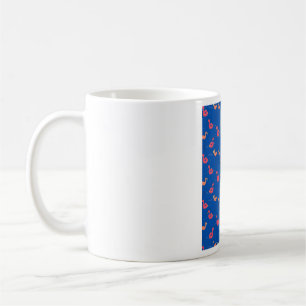 summer flamingo beach party dark blue coffee mug