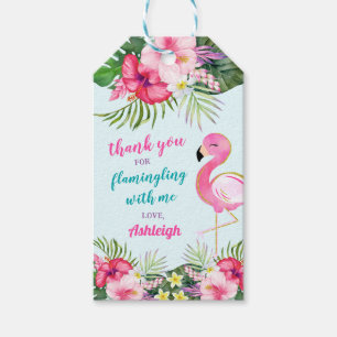 Summer Flamingo Birthday Party Thank You Gift Tags