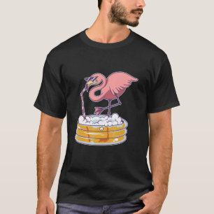 Summer Flamingo Drinking Beer Out Of The Pool T-Shirt